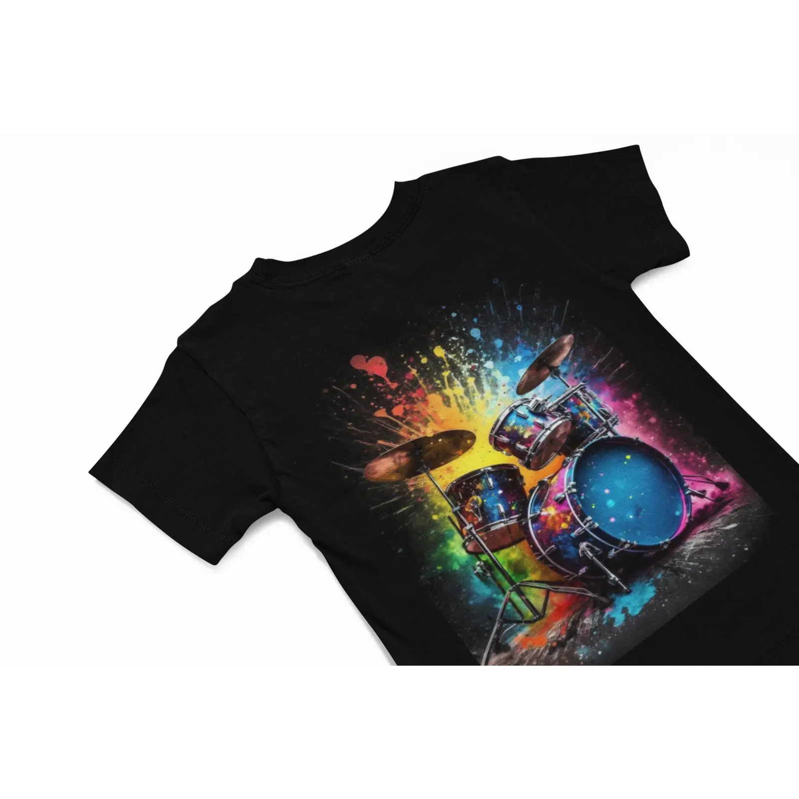 Quirky Vintage Fashion - Colourful Graffiti Drum Kit T Shirt