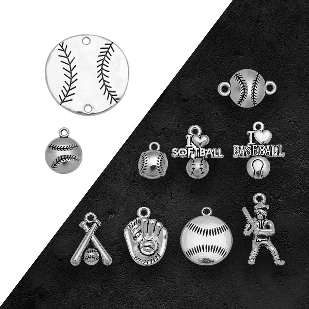 Vintage Fashion Resale - Antique Silver Plated I Love Softball
