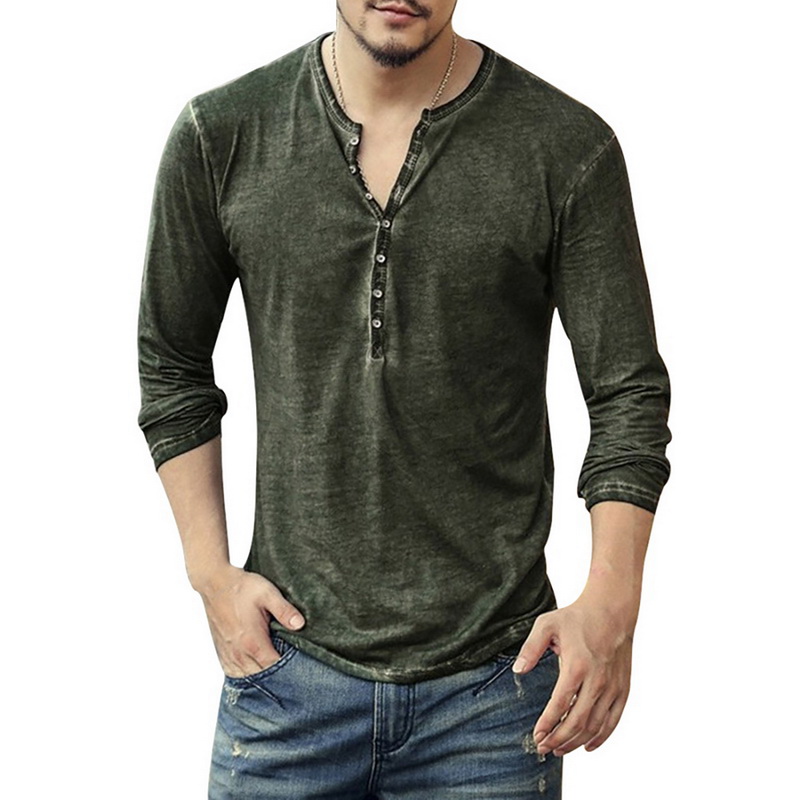 Vintage Fashion Look - Vintage Distressed Men's V-Neck T-Shirt under