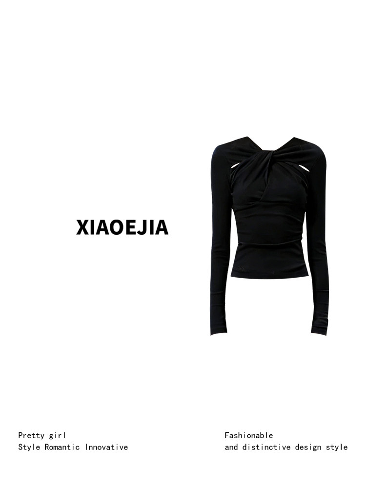 Women Black GothicT-shirt Hara - Turtleneck Knit 90S ulasan dan harga