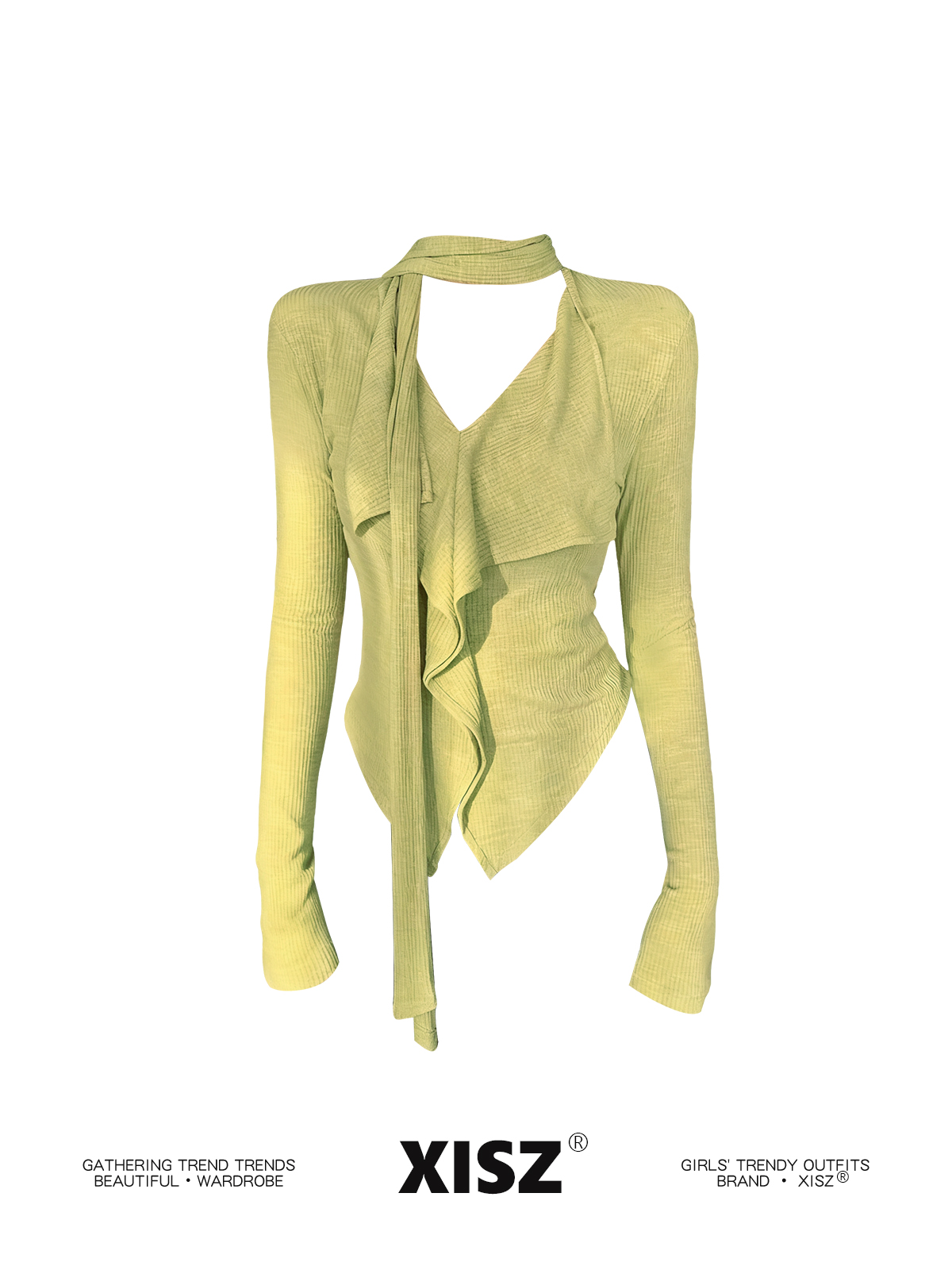 Women Yellow GothicT-shirt Har - Turtleneck Knit 90S ulasan dan harga