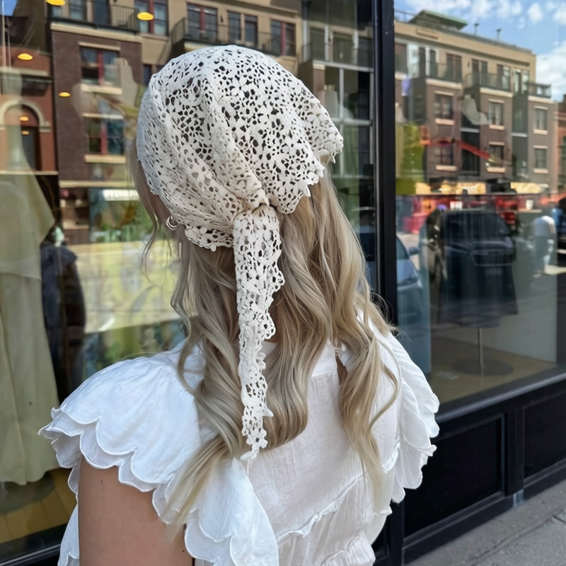 Crochet Lace Triangle Scarf Vi - Vintage Fashion Look ulasan dan harga