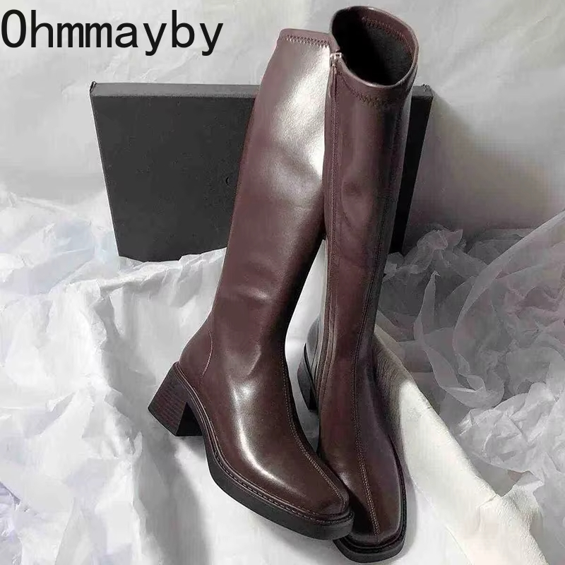 Vintage Thick Heel Women Knee  - Vintage Fashion Fabrics ulasan dan harga
