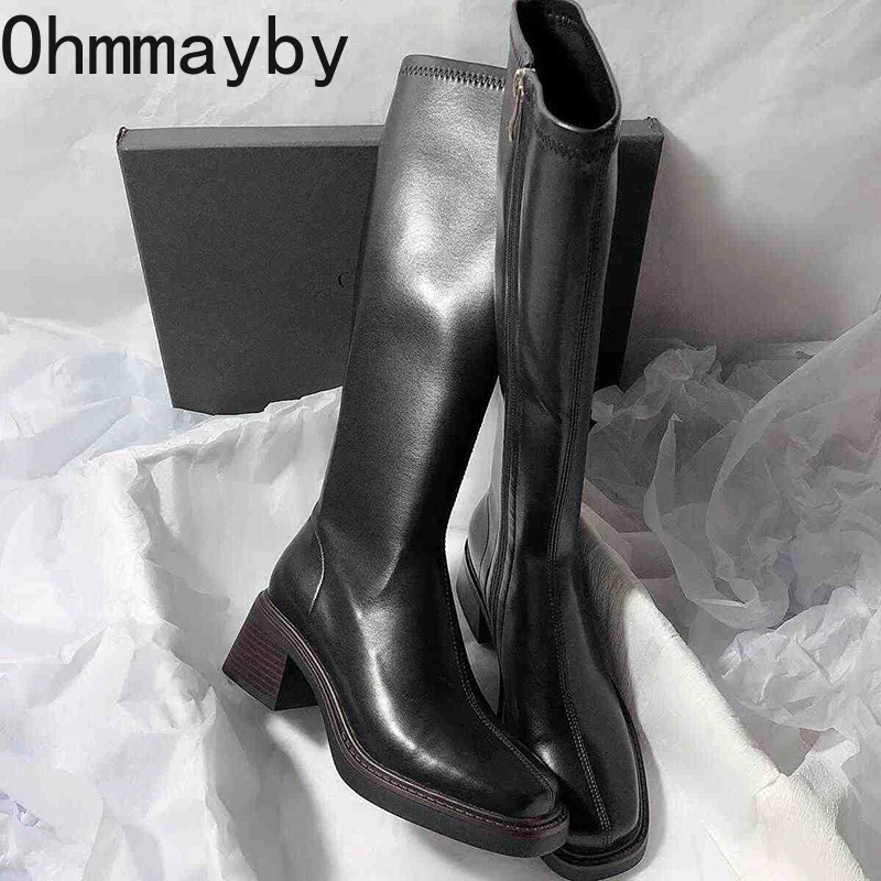Vintage Thick Heel Women Knee  - Vintage Fashion Fabrics ulasan dan harga
