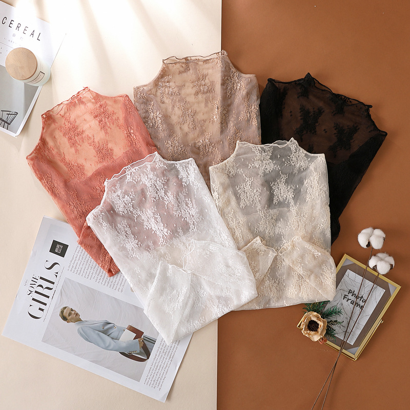 JIAYAN Spring New Lace Blouse  - Turtleneck Knit 90S ulasan dan harga