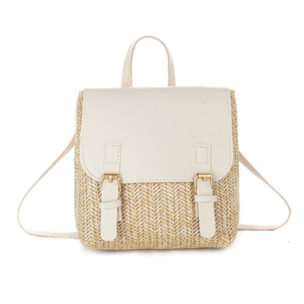 Versatile Bag PU Leather Straw - Vintage Fashion Look ulasan dan harga