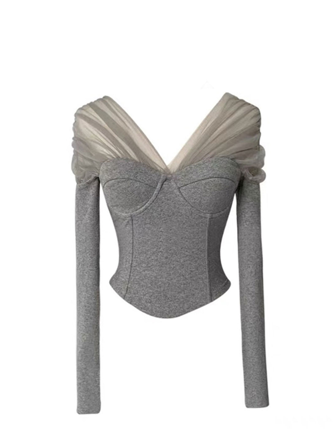 Women Grey GothicT-shirt Haraj - Turtleneck Knit 90S ulasan dan harga