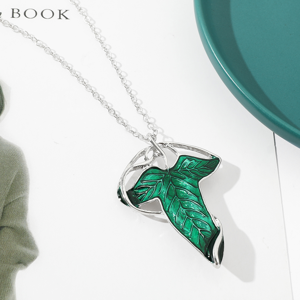 Vintage Green Leaf Pendant Nec - Vintage Fashion Online ulasan dan harga