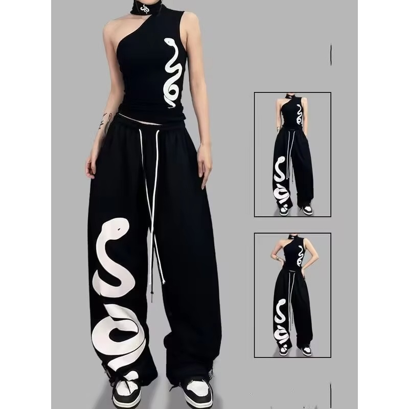 Retro Women Y2k Wide Leg Track - Retro Track Pant ulasan dan harga