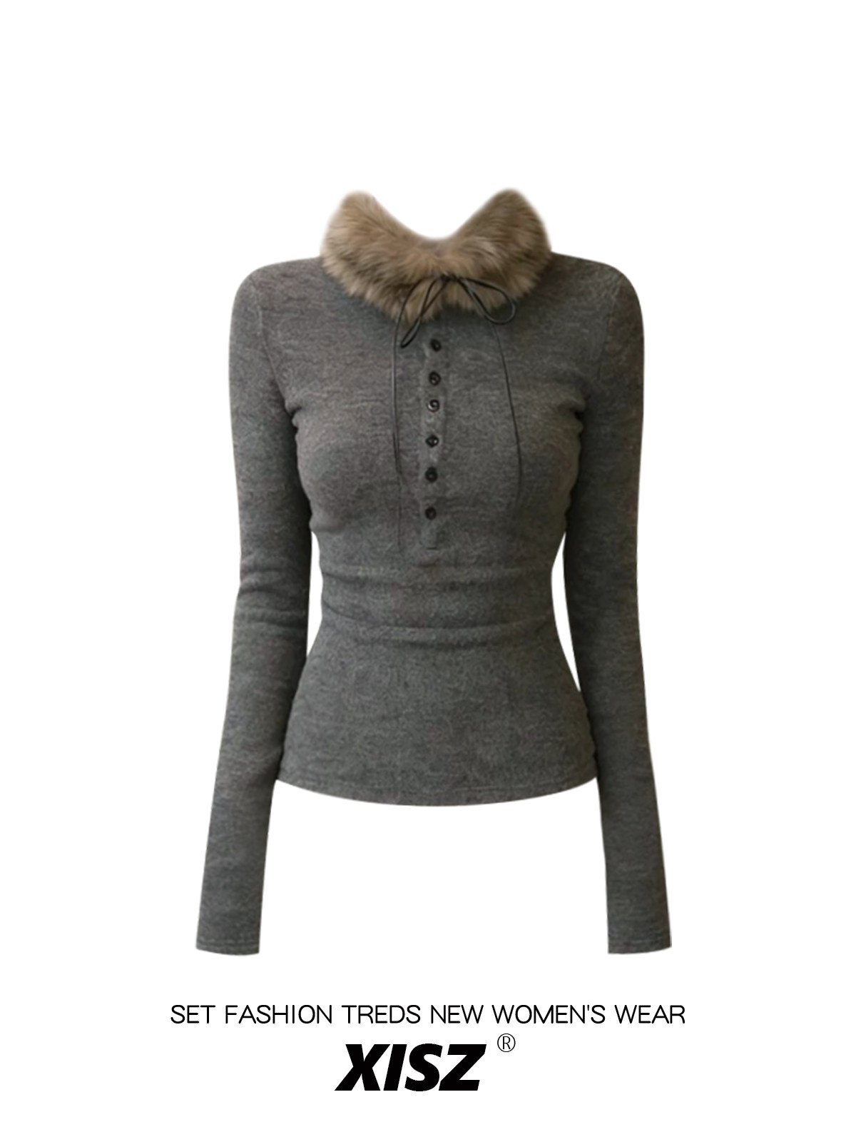 Women Grey GothicT-shirt Haraj - Turtleneck Knit 90S ulasan dan harga