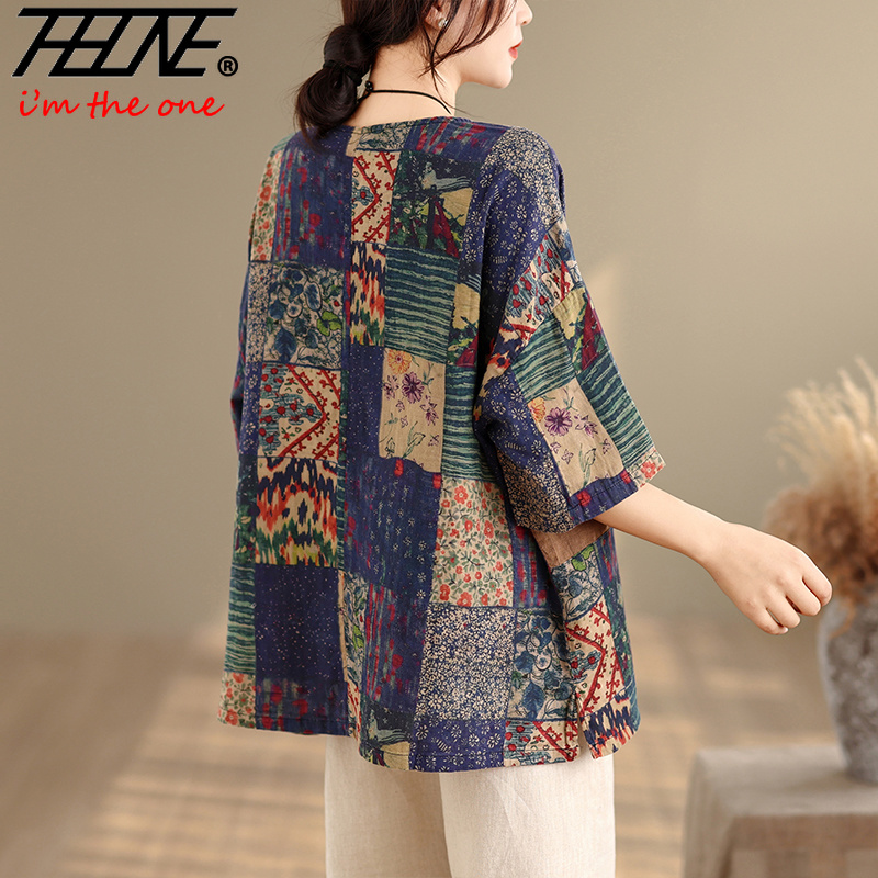 THHONE Plus Size Fashion Summe - Vintage Fashion Fabrics ulasan dan harga