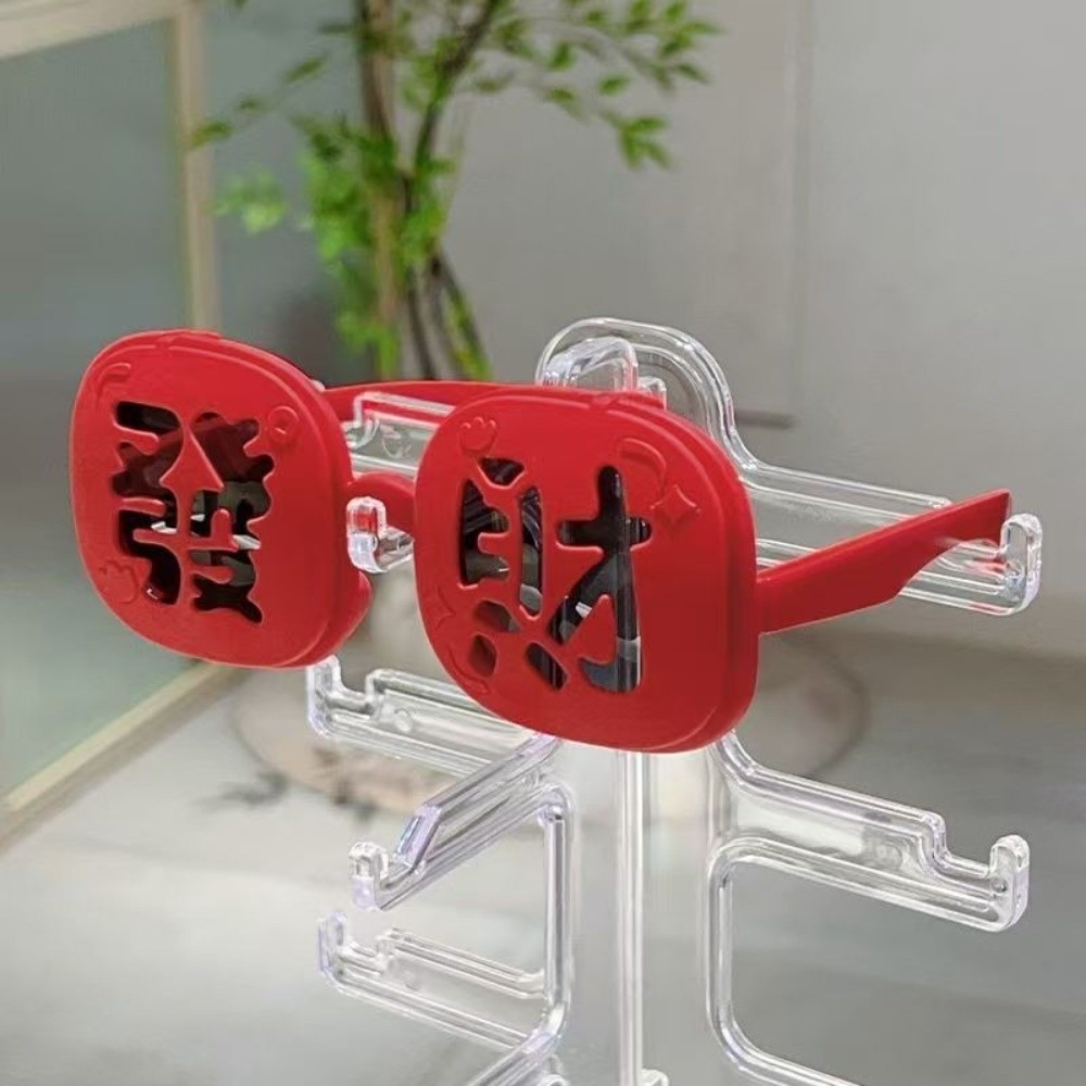 Funny Red Fortune Glasses Doub - Quirky Vintage Fashion ulasan dan harga