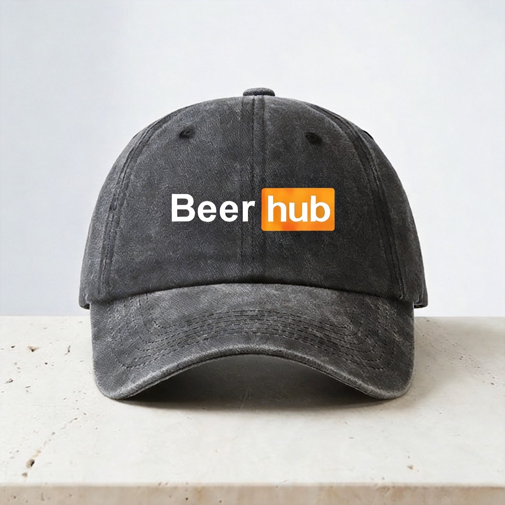 Beer Hub print Baseball Caps V - Vintage Fashion Hub ulasan dan harga