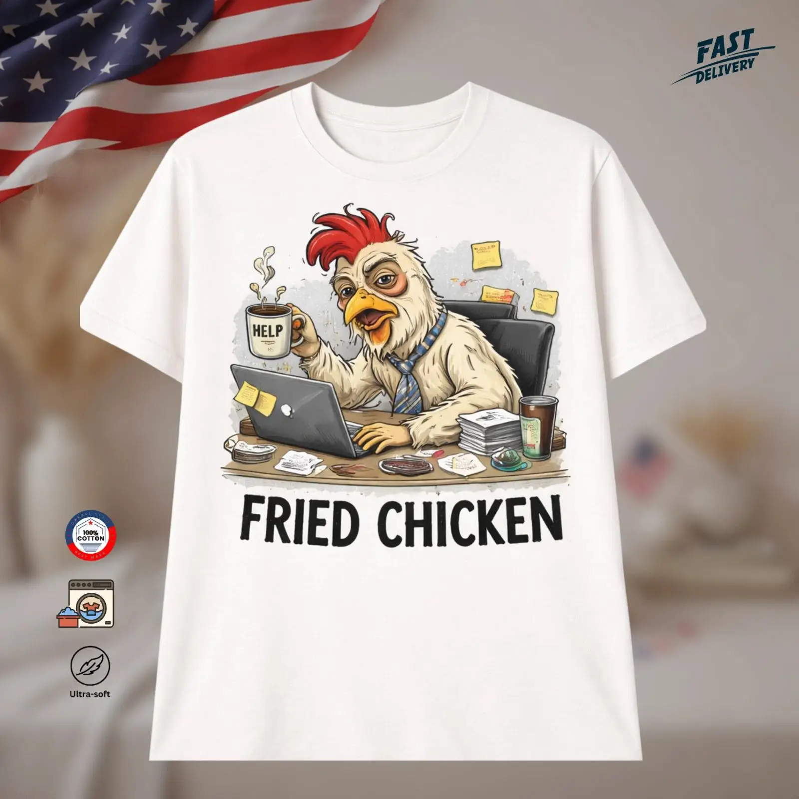 Tired Fried Chicken Office Job - Vintage Fashion Jobs ulasan dan harga