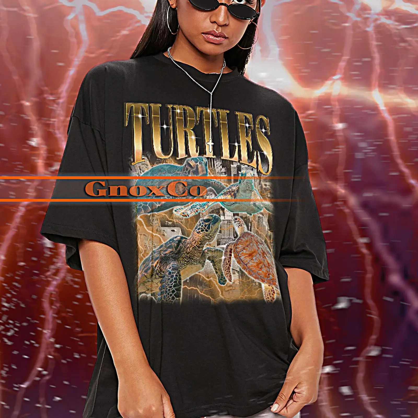 Vintage Turtles 90s Retro T Sh - Turtleneck Knit 90S ulasan dan harga